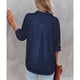thumbnail image 2 of Mujeres Top mangas largas Turn Down Collar botón transpirable moda Loose Fit blusa, 2 of 4