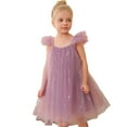 thumbnail image 1 of Hfolob Robes d'Été pour Filles Nœud en Maille Tutu Manches Courtes Robe Longue Fluide Robe Décontractée 12-18 Mois, 1 of 8