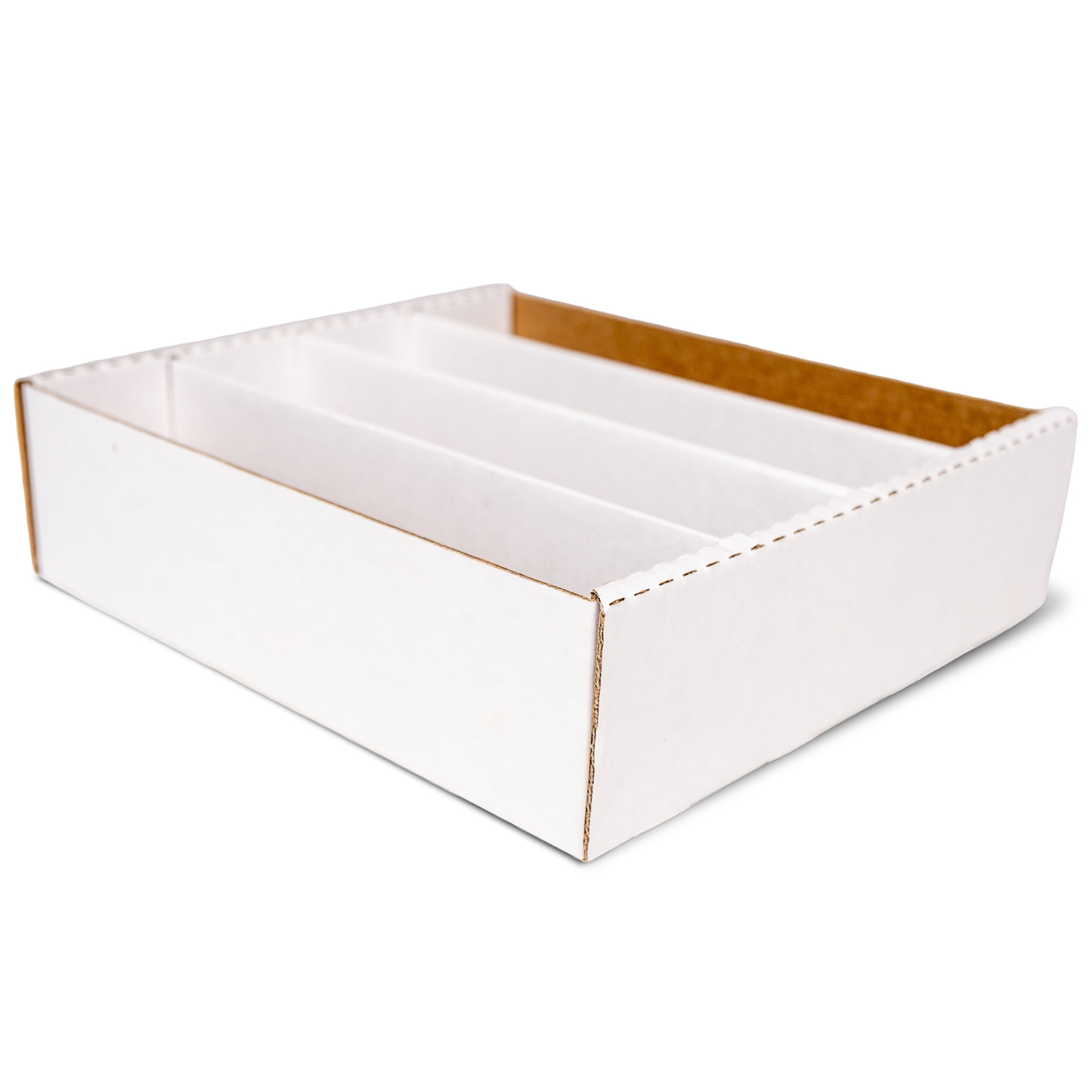 Easy Playhouse: Trading Card Storage Box - 3200ct Capacity, White Cardboard Divided Organizer, Sports-Gaming-Deck Building, Hobbyists & Collectors