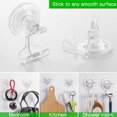 thumbnail image 4 of Shower Suction Hooks, 2 Pack Suction Hooks Removable and Reusable Razor Hook for Shower Waterproof Powerful Vacuum Suction Cup Hook Holder for Towel Bathrobe Loofah Hooks for Bathroom & Kitchen, 4 of 5