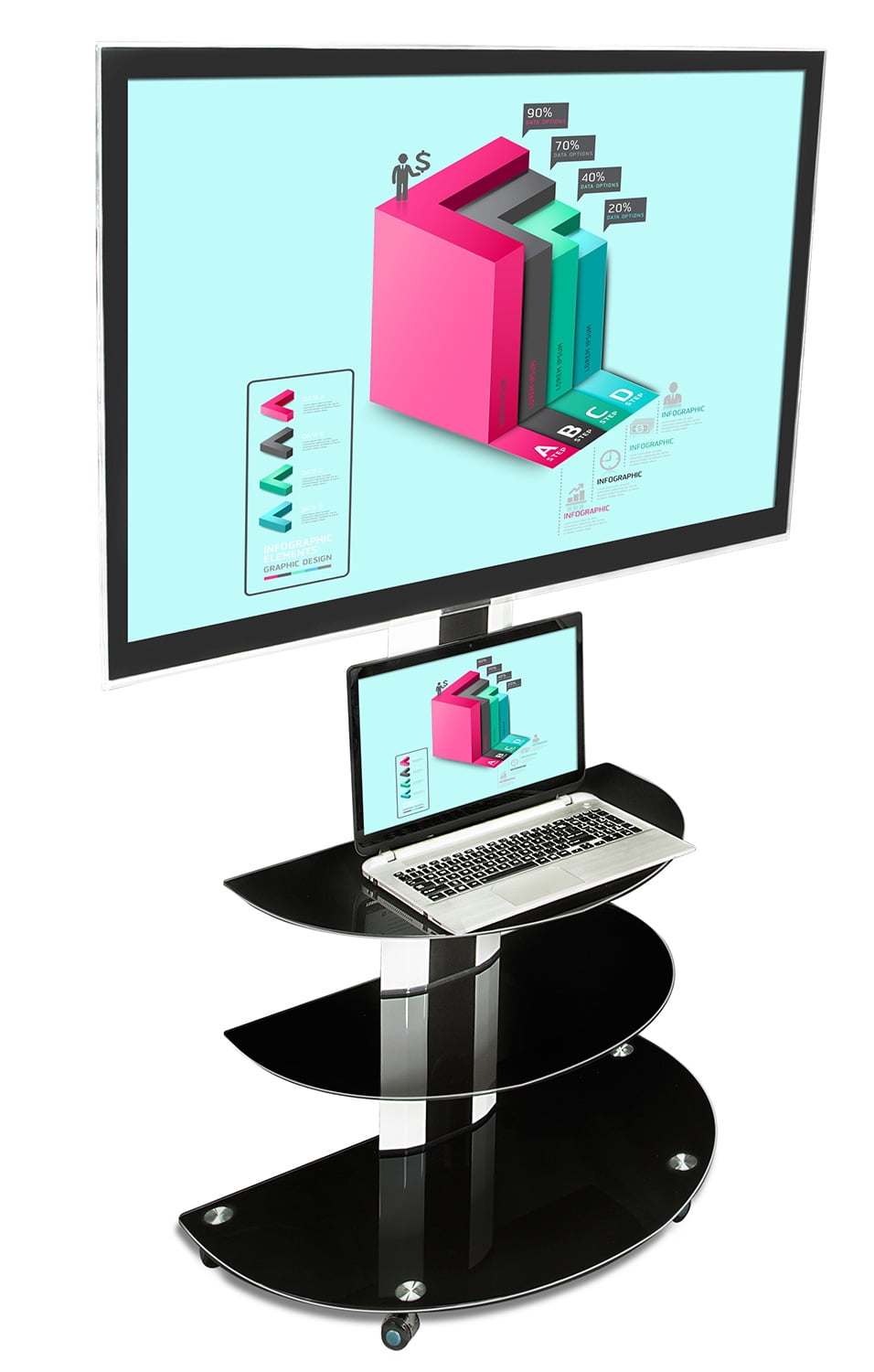 Mount-It! Speaker Stands for Home Theater 5.1 Channel Surround Sound System Satellite Speaker