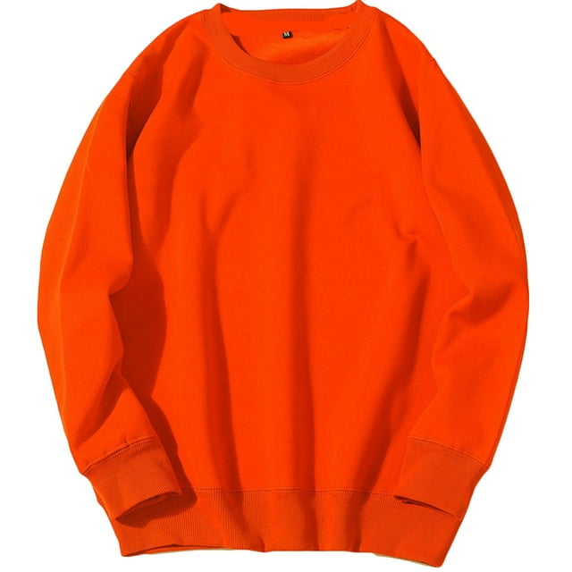 Yuyuzo Chandail à Col Rond pour Hommes Manches Longues Ample Décontracté Sport Couleur Unie