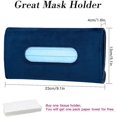 thumbnail image 2 of OTOSTAR Tissue Holder Box Mask Holder for Car, Soft Velvet Car Visor Tissue Holder Napkin Holder, Backseat Tissue Case Holder for Car, Vehicle (Navy Blue), 2 of 7