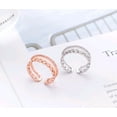 thumbnail image 4 of Womens Twist Chain Ring Micro Inlaid Zircon Index Finger Retro Plated Alloy Fashion Jewelry Accessory Gemstone, 4 of 6