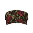 thumbnail image 3 of ZICANCN Visières de Soleil pour Femmes et Hommes, Chapeaux de Plage avec Roses Rouges Abstraites et Fleurs, Chapeau de Sport pour Golf Tennis Course, 3 of 6