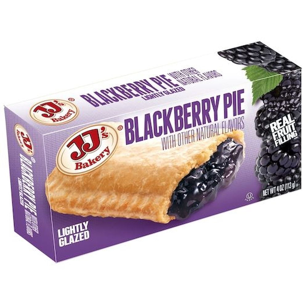 JJ's Bakery Blackberry Snack Pies, Individually Wrapped, Nut-Free, Kosher Parve, 4 oz, Case of 48