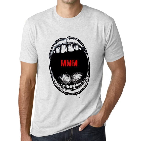 T-Shirt Graphique pour Hommes Expressions de Bouche Mmm Écologique Édition Limitée T-Shirt à Manches Courtes Vintage Cadeau d'Anniversaire Nouveauté
