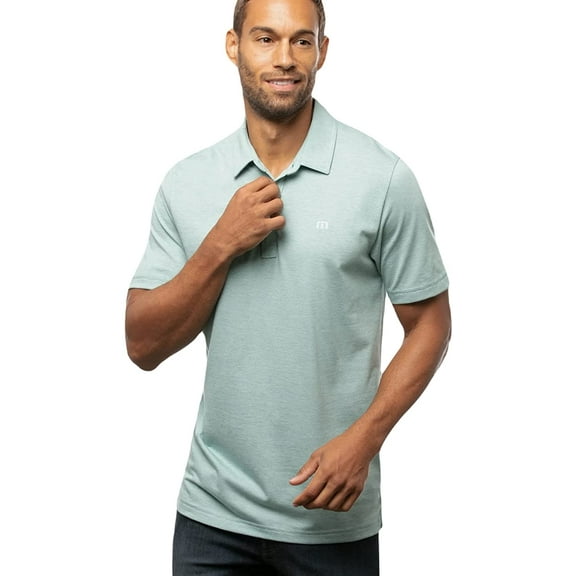 TravisMathew Mens The Zinna Polo XX-Large Heather Beryl Green