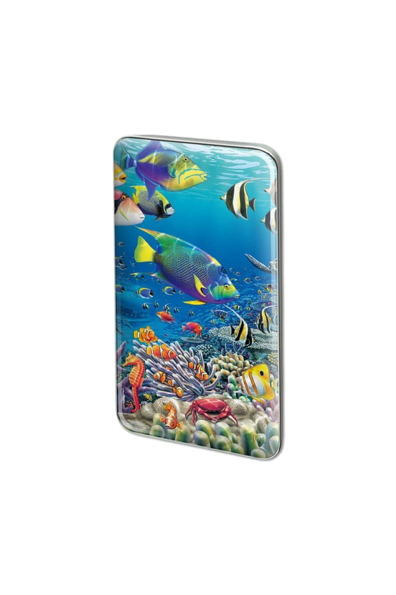 Ocean Coral Reef Angel Fish Garden Diving Metal Rectangle Lapel Hat Pin Tie Tack Pinback