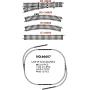 28 Pcs HO Scale Train Track Set, Metal Track Compatible with 1:87 Scene of Realistic Model of Train Accessories