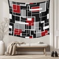 thumbnail image 5 of Red Black Geometric Large Tapestry for Bedroom Wall Hanging Tapestry, Modern Color Block Abstract Ceiling Backdrop Tapestries Poster Blanket Wall Decor for Teens Room Living Room Dorm 100" x 59", 5 of 8
