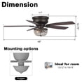 thumbnail image 5 of Parrot Uncle Modern 48 inch Bronze Flush Mount Ceiling Fan with Lights and Remote, Chandelier Ceiling Fan, 5 of 10