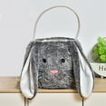 thumbnail image 2 of Plush Easter Bunny Basket, Furenl Personalized Egg Hunt Easter Bag Easter Bucket with Plush Ears Bunny Easter Tote Bag, Grey, 2 of 9