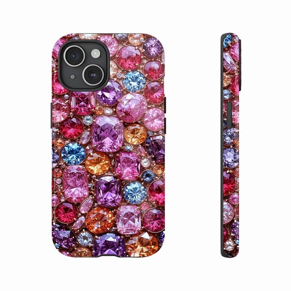 Sparkling Gemstone iPhone Case for Women's Fashion Holiday Edition Durable Shockproof Compatible with iPhone 11/12/13/14/15/16 (Pro Max/Plus)