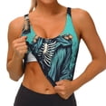 thumbnail image 3 of Balery Vintage Skull Beer Sujetadores deportivos con espalda cruzada para mujer, acolchados, sin costuras, de alto impacto, ideales para yoga, gimnasio, entrenamiento y fitness.-XX-Large, 3 of 8
