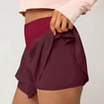thumbnail image 5 of CheerKidz Women's Fashion Flounce Hem Casual Shorts Solid Color Fold Detail Summer Elastic Waist Comfort Shorts(Wine,L), 5 of 8