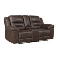 thumbnail image 2 of Lexicon Hazen Microfiber 2pc Set Sofa+ Loveseat in Dark brown, 2 of 14