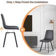 thumbnail image 3 of Dining Chairs Set of 2, Upholstered Leather Mid Century Modern Dining Chair, Modern Industrial Kitchen Dining Room Chair with Metal Legs for for Restaurant, Living Room Waiting Room, Grey, 3 of 8