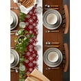 thumbnail image 2 of Red Christmas Burlap-Cotton Table Runner 70 Inches Long,Green Pine Branch Snowflake Winter Farmhouse Table Runners,Outdoor Dining Tablecloths Decor for Baby Shower Party Wedding 13x70, 2 of 9