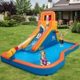 thumbnail image 3 of Gymax Inflatable Splash Water Bouncer Slide Bounce House w/ Ball Hoop & 735W Blower, 3 of 10