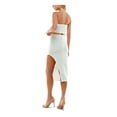 thumbnail image 2 of B DARLIN Womens White Zippered Cut Out Lined Sleeveless Asymmetrical Neckline Midi Party Body Con Dress Juniors 15\16, 2 of 3