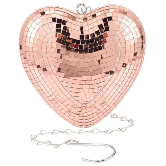 Milisten Heart Disco Ball Hanging Mirror Heart-Shaped Disco Ball Hanging Ball Decor Party Accessory