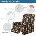 thumbnail image 4 of SCRAWLGOD Christmas Tree Snowman Elk Black Recliner Cover Stay in Place, 4 Pieces Dog Chair Cover Furniture Protector with Pocket, Washable Ideal Recliner Slipcovers for Pets, 4 of 7