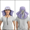 thumbnail image 3 of Sun Hat for Women Neck Flap Wide Brim UV Protection UPF 50+ Foldable Fishing Cap with 2 Replaceable Ribbon by Solaris, 3 of 7