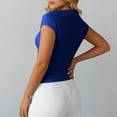 thumbnail image 4 of Pounoo Womens One Shoulder Tops Asymmetrical Solid Color Blouses Casual Slim Fit Lightweight Soft Comfy Party Wear Shirts Gift, 4 of 7