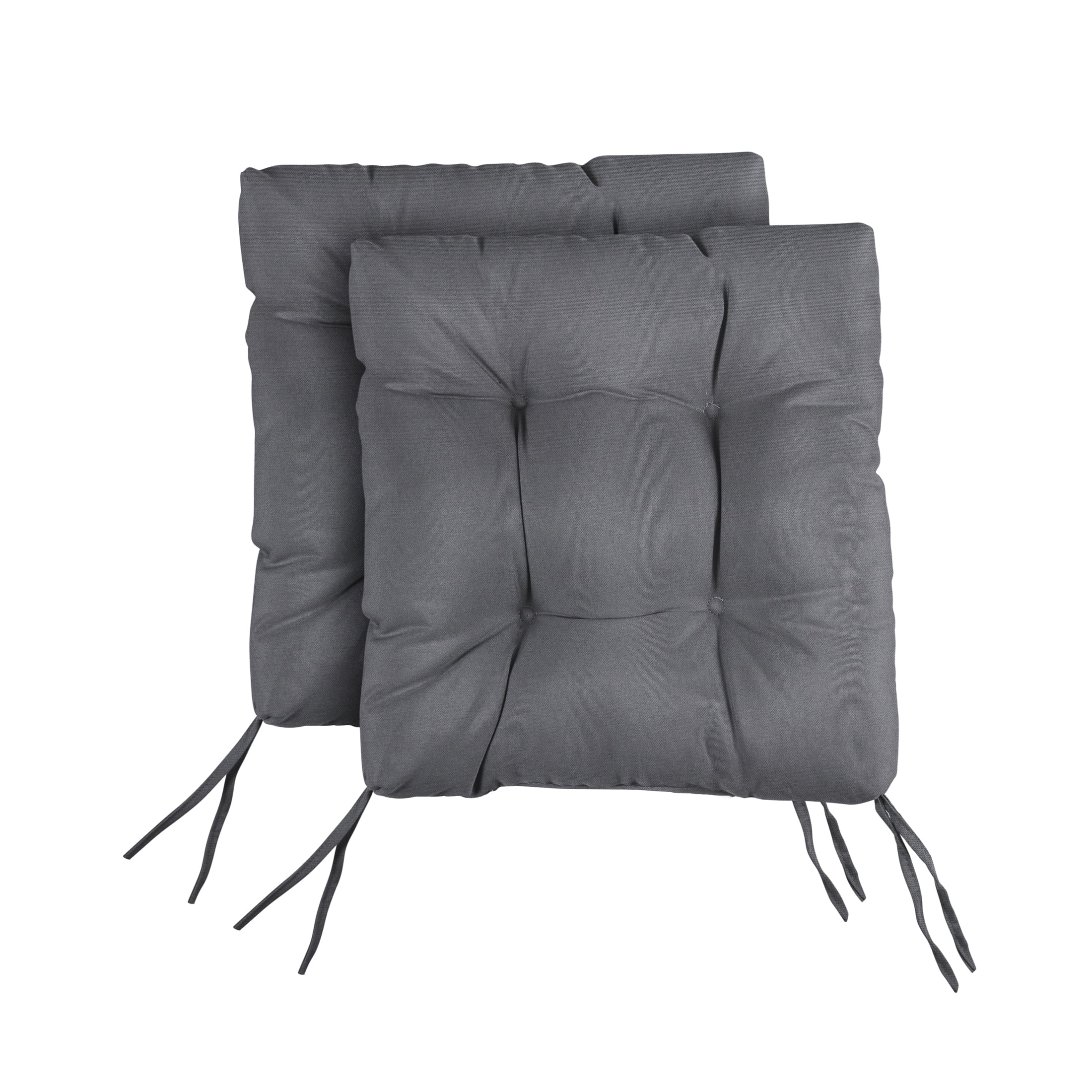 Sorra Home Charcoal Tufted Chair Cushion Square Back 19 x 19 x 3 (Set of 2)