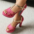 thumbnail image 3 of Mepaouo High Heels for Women Chunky Block T Strap Platform Shoes Sexy Open Toe Dressy Pumps Sandals, 3 of 7