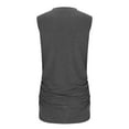 thumbnail image 6 of Ndbuld Women's Sleeveless Scoop Neck Ribbed Tank Tops Summer Women Solid Color Round Neck Pocket Sleeveless Casual Tee Tops Tank Gift for Girls Dark Gray L, 6 of 8