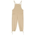 thumbnail image 4 of Tfken Girls Overalls Summer Sleeveless Comfy Casual Jumpsuit With Pockets Soft Daily Wear Children Trendy Clothes Size 13-14 Years Beige, 4 of 8