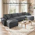 thumbnail image 3 of Sophia&William 157.5"L Modular Sectional Sofa Sets, Modern Corduroy Couch 6-Seat U-shaped Cloud Sofa with Throw Pillows for Living Room,Gray, 3 of 12