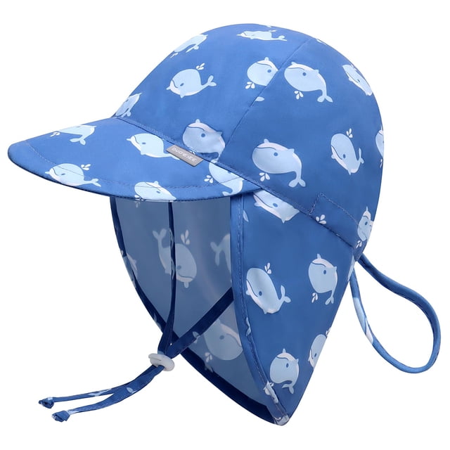 Gorro de sol para bebé Duoyeree UPF 50+, protección para orejas y cuello 0-6M