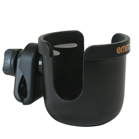 Emmzoe Universal Fit Stroller Cup Holder - Drink Stabilizer, Anti-Slip Clamp and 360 Degree