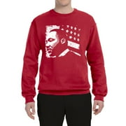 Wild Bobby, Martin Luther King Jr Classic MLK Black History Flag, Black Pride, Unisex Crewneck Graphic Sweatshirt, Red, 3X-Large
