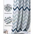 thumbnail image 3 of Gradient Blue Blackout Curtains for Bedroom Living Room Darkening Curtains 84 Inch Length 2 Panels Set Geometric Stripes Wave Chevron Pattern Window Curtain Window Treatment Grommet Drapes 52"x84", 3 of 9