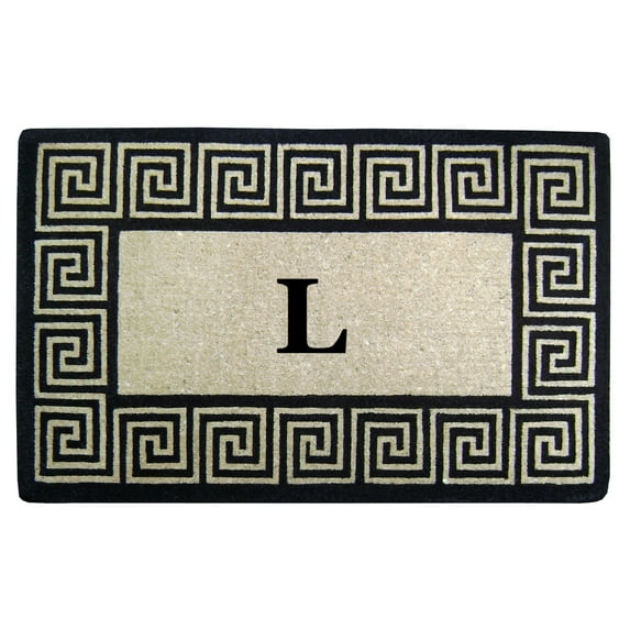 Greek Key 30" x 48" HeavyDuty Coir Doormat - Monogrammed L