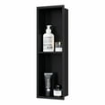 thumbnail image 1 of Qeke Nicho de ducha de acero inoxidable 24 "" X 8 "" No se necesitan azulejos Nicho de pared Estantes dobles Ducha de nicho empotrada para almacenamiento en el baño Negro mate, 1 of 1