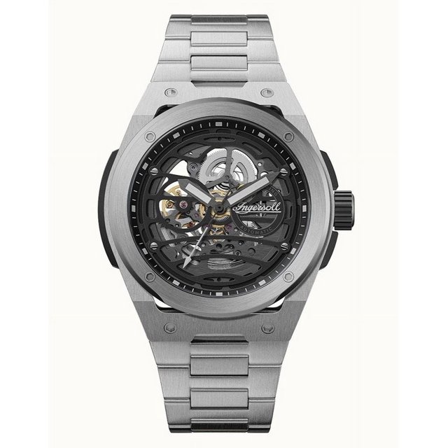 Ingersoll The Springfield Montre Automatique pour Homme en Acier Inoxydable avec Cadran Squelette Noir I15203