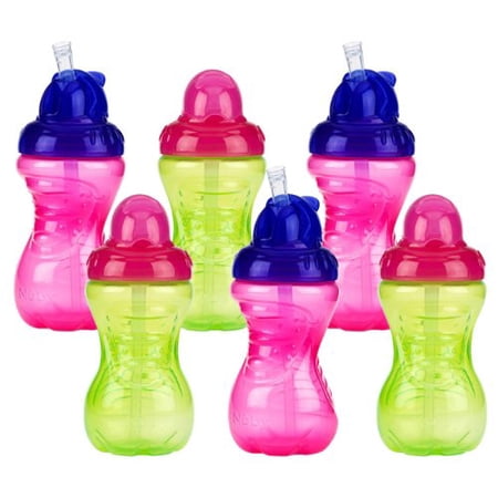 Nuby No-Spill Flip-It Cup 10-Ounce - Pink/Green