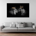 thumbnail image 2 of HFDF Large Lion Wall Art Black and White Lion and Lioness Pictures Wall Decor Modern Animals Posters Lion with the Crown Pictures Prints Art Living Room Office Decor Ready to Hang- 24x20inch Framed, 2 of 6