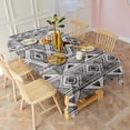 thumbnail image 3 of Rectangle Waterproof Tablecloth 60×102 Inch, Black Lines Bohemia Style Reusable Indoor/Outdoor Durable Table Cover for Party Kitchen Dinner Room Decor, 3 of 6