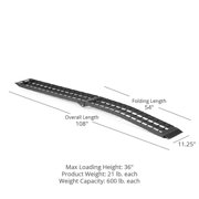 Titan Ramps Folding ATV Loading Ramps - Arched Aluminum Design - 2 Pack, 9 ft Black