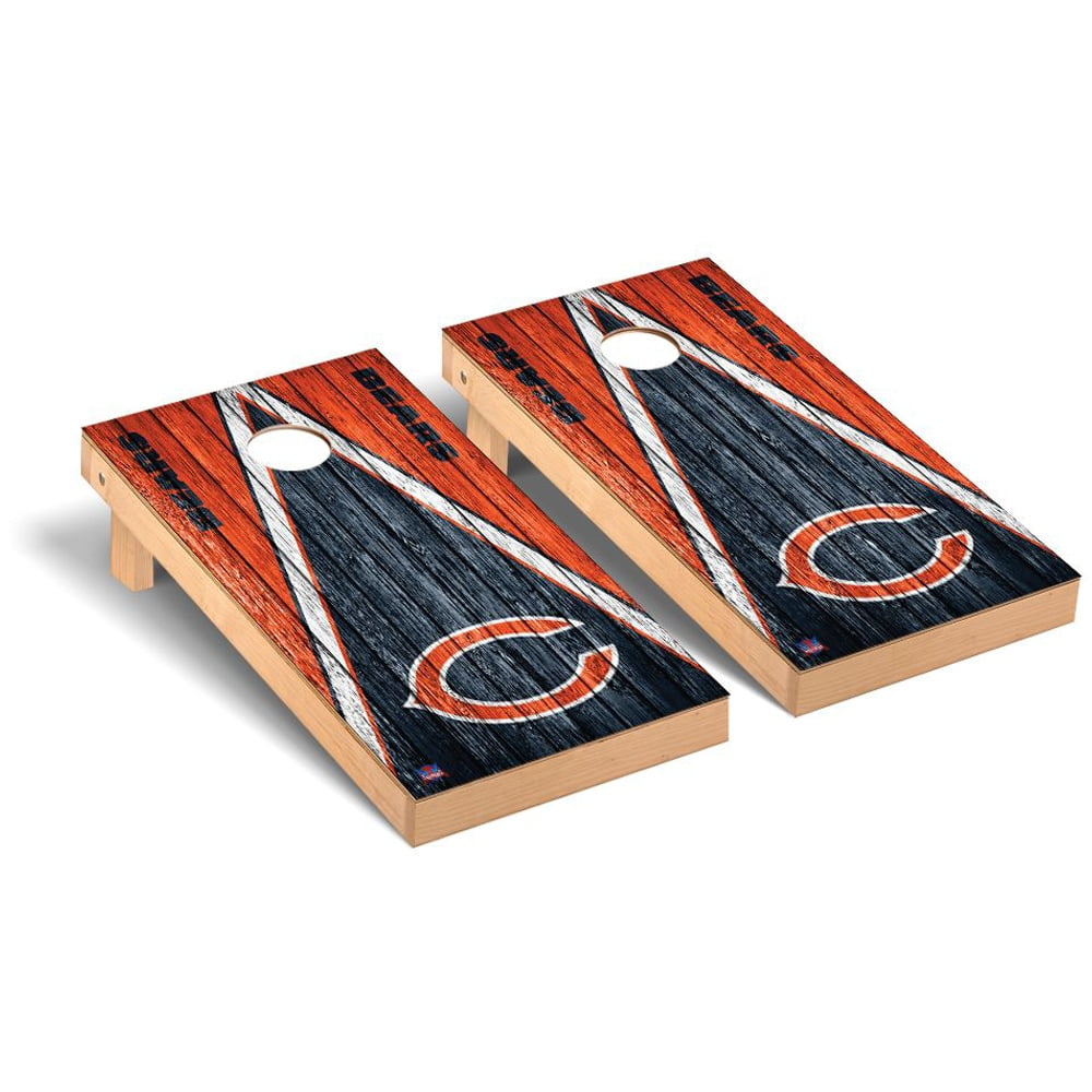 Chicago Bears 2' x 4' Triangle Weathered Regulation Cornhole Board Set