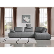 Divani Casa Edgar - Modern Grey Fabric Modular Sectional Sofa