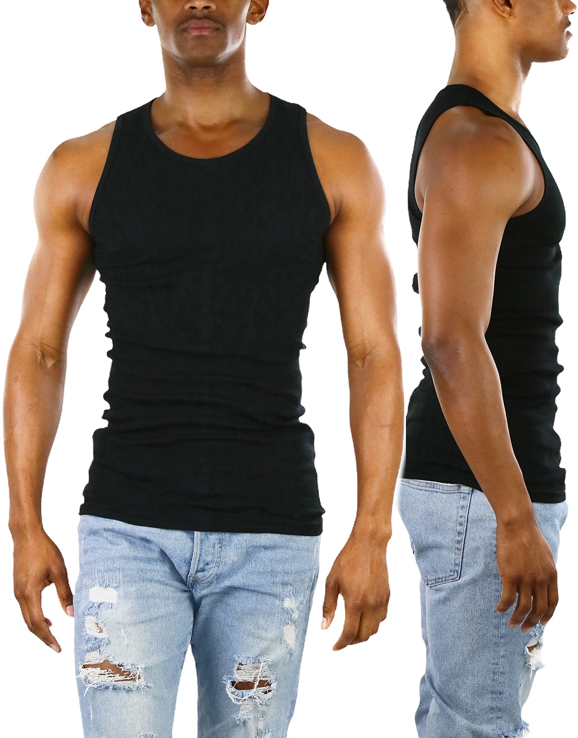 Tobeinstyle Mens A Shirt Tank Top Muscle Shirt Black 5x Large 4156