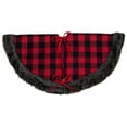 thumbnail image 4 of 48-Inch Red and Black Christmas Tree Skirt with Burlap Snowflake, 4 of 6