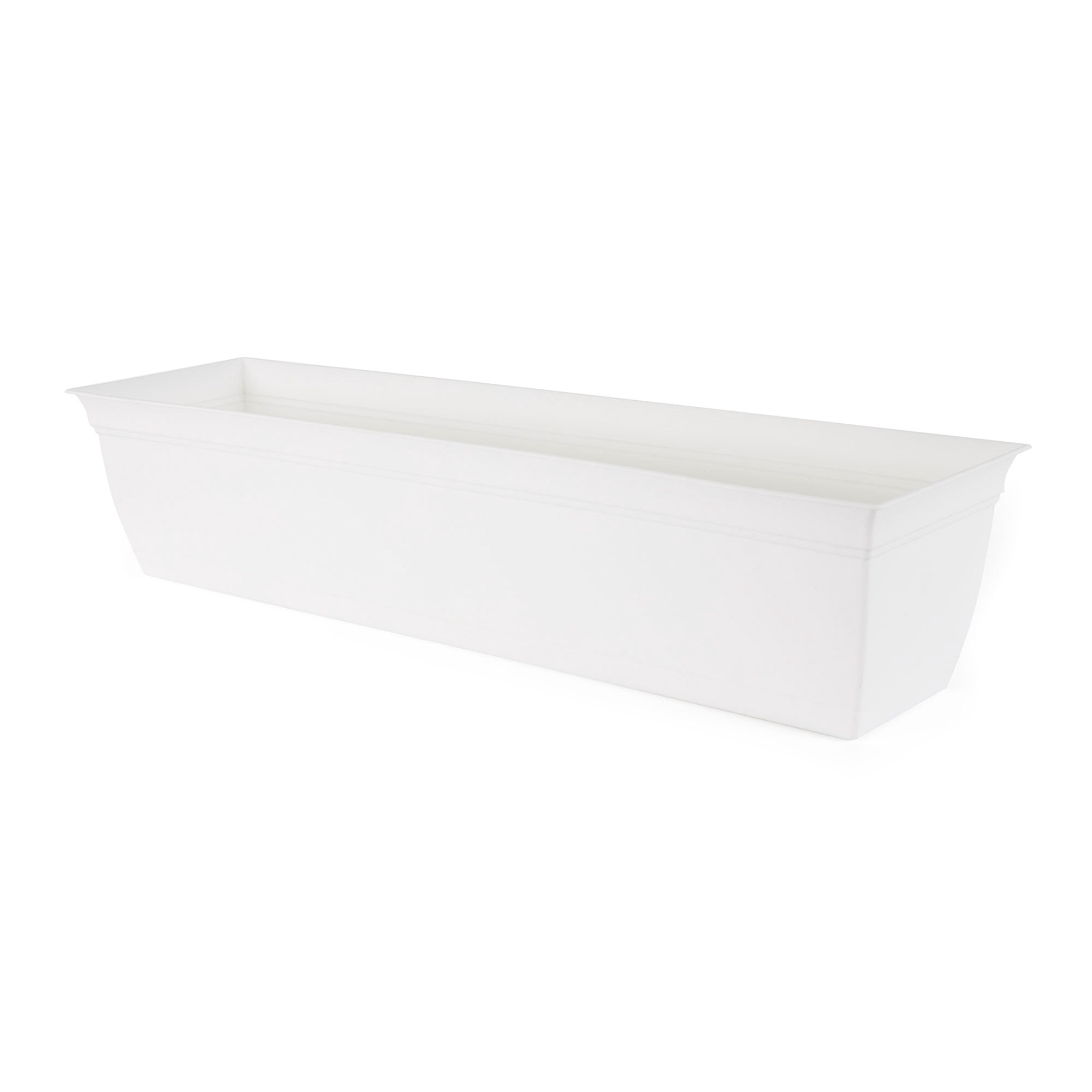 The HC Companies Window Flower Box with Removable Saucer, White (4 Pack)
